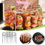 ELO11VE Barbecue Grill, with Grilled Skewers Stainless Steel Air Fryer Grill, Durable Round Hanging 