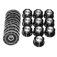 10 Set Potentiometer Knob Kit MF-A03 Dial Knob + MF-A03 Bakelite Knob With Scale Plate Sheet Scale D