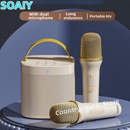 SOAIY SK8 Family Mini Karaoke Bluetooth Speaker Portable 360 Stereo KTV Sound Package Outdoor Subwoofer Children's Gift Speaker