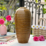 Bình hoa gốm Bát Tràng cao cấp dáng trụ 32 cm - Lọ hoa decor trang trí nhà cửa cao cấp Yumi Shop YM2
