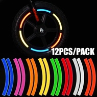 12pcs Reflective Tire Sticker Safety Sticker Color Kids Balance Bike Reflective Sticker Wheel Decal Bicycle Accessories