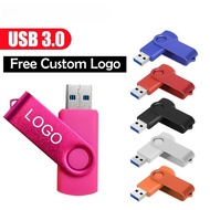 Metal Rotate Usb 3.0 Flash Drive 8GB 16GB Memory Card Pen Drive 32GB 64GB 128GB Memory Stick Free Co