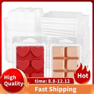 Wax Melt Clamshells Molds, Clear Plastic Empty Wax Melt Container 6-Cavity Clear Empty Plastic Squar