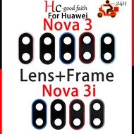 New High Quality Back Rear Camera ring Lens Glass Cover With Frame Holder For Huawei Nova 3 3i Replacement Parts