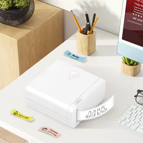 Inkless Thermal Printer D12 Self Adhesive Sticker Labeling Machine Mini Portable Bluetooth Label Mak