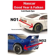 1:64 Nascar Plastic Tire fit 1/64 Hot Wheels custom JDM model cars - Long Axle - 1 set