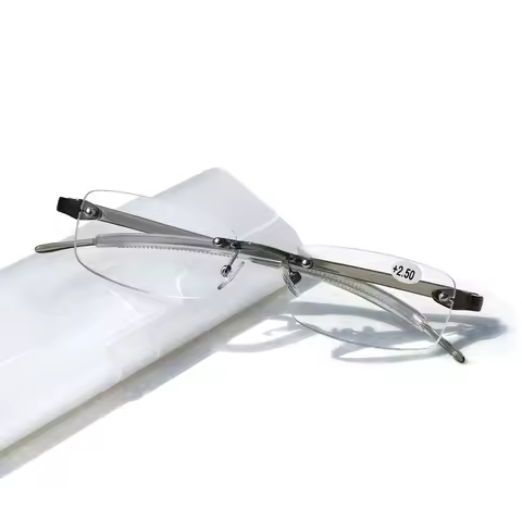 Gray TR90 Reading Glasses Unisex Rimless Presbyopic Glasses +0.5+0.75 +1 +1.25 +1.5 +1.75 +2 +2.25 +