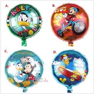 🎁18寸唐老鴨鋁膜氣球 Donald Duck圓形米妮米奇兒童生日派對裝飾氣球鋁箔球