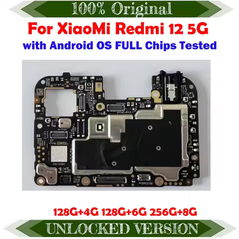 Full Working Unlocked Main Mobile Board Mainboard For Xiaomi REDMI 12 5G Version Motherboard With Ch