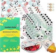 Envoltura Verde Beeswax Food Wraps (Set of 9) A sustainable alternative to plastic wrap - for fruit, vegetables, bread, cheese and other foods - Delay food shelf life