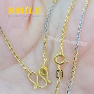 พ40 สร้อยคอ โซ่บริ้งค์ 1.5มิล เงินแท้ 92.5% Italy ชุบ2กษัตริย์ (WG+G)