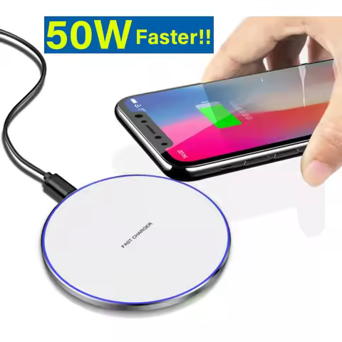 50W Fast Wireless Charger Pad For iPhone 14 13 Xiaomi Huawei Doogee Samsung Mobile Phone Charger Wir