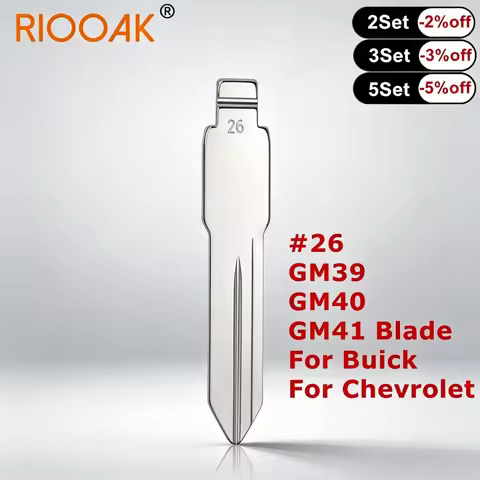 10Pcs #26 GM39 GM40 GM41 Uncut Metal Flip Key Blanks Remote Key Blade Compatible With KD Xhorse VVDI