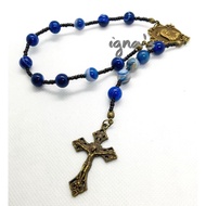 Car Rosary (Banded Botswana Agate)