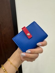 Bottega Veneta BV classic 藍紅 撞色 對開 扣式 卡包 卡夾 信用卡卡夾 名片夾