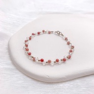 【Venus】紅紋石 白水晶 水晶手鍊 手鍊 水晶手鏈 手鏈 女神晶