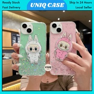 VIVO S1 Y02s Y15a Y15s Y22s Y27 Y30 Y50 Y33s Y33T Y21T Y35 Y71 Y76 Y78 4G 5G cute labubu stand case 