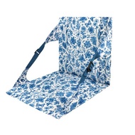 藍色復古印花防潑水靠背坐墊 沙灘墊 海灘墊 合式椅墊