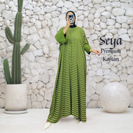 Seya Premium Kaftan Motif Garis by Rayon Jumbo - Daily Gamis Daster Kaftan mewah simple elegan