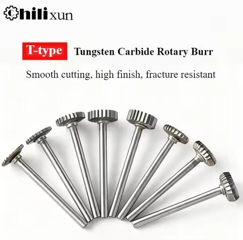 T/W Shape Carbide Rotary File Cutting Grinding Head For Dremel 3x12mm Shank for Metal Engraving Tung