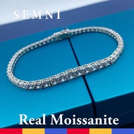 SEMNI 5Mm--3Mm Gradient Moissanite Diamond Tennis Bracelet For Women Men 925 Sterling Silver Luxury Bangle Sparkle Diamond GRA