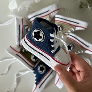 嬰兒短靴 Converse 鉤針男女鉤針嬰兒短靴鞋 新生兒洗澡禮物