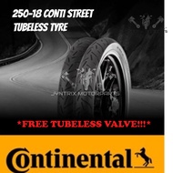 (FREE TUBELESS VALVE/TAHUN 2025) TAYAR CONTINENTAL CONTI STREET 250-18 CONTINENTAL 250X18 (18 INCI) 