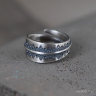 Golden Deer King Carved Ring Silver Jewelry Cross-Border Retro Wholesale Silver S925 Silver Open Fem