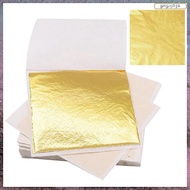 [L E U R] 200 Piece Gold Sheets Gold Foil for Art Gilding Flakes Multipurpose Metal Gold Leaves Flak