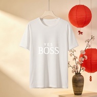 Yes Boss White T Shirt For Women Men Casual Cotton Top Unisex Graphic Tee Shirt Fashion Statement We