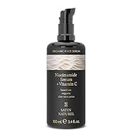 Niacinamide Serum 100 ml - 100% Vegan - Against Excess Oil and Redness - Reduce Pores - With Vitamin C + Organic Aloe Vera - Removes Blemishes - Skincare Satin Naturel