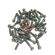 HIJAU MESIN 10 - 100 PCS Engine Block Bolts 6x40 Key 8 Green Flange Bolt M6X40 Thread 10 Fine Thread