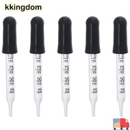 KKINGDOM 5Pcs Pipettes Dropper,  Thick Glass Straight-Tip Eye Dropper, Calibrated Medicine Dropping 