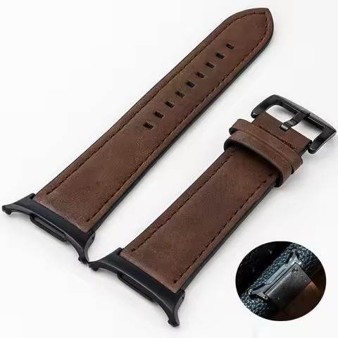 PU Leather Strap for Samsung Galaxy Watch 7 47mm Band No Gaps Bracelet Correa for Samsung Galaxy Wat