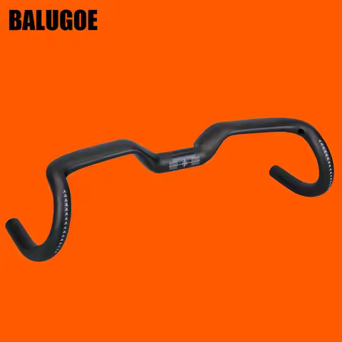 BALUGOE Carbon Fiber Internal Routing Handlebar 14° Rise Drop Bar for Fixie, Track Bike & Gravel Bik