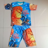 Unisex children's suit in color biru size 16 preloved, LD 42cm, shirt length 50cm, pants length 44cm