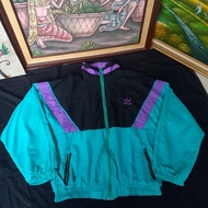 Vintage Adidas trefoil back hit Blok Color Winbreaker jacket
