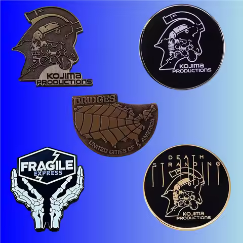 Death Stranding Enamel Pin Skull Logo Brooch Kojima Productions Action‎ Game Badge Gamer Gift Backpa