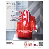 MERAH Tupperware Speedy Chef Red Hand Mixer