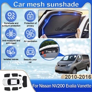 Car Mesh Sunshade For Nissan NV200 Evalia Vanette 2010~2016 2013 Window Magnetic Visor Sun Shade Cur