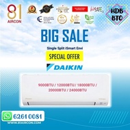 【DAIKIN】iSmart Envi System 1 / Single Split Aircon R32