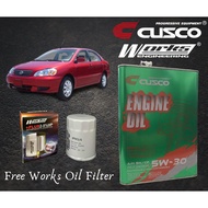 Toyota Altis 2001-2008 CUSCO JAPAN FULLY SYNTHETIC ENGINE OIL 5W30 SN/CF ACEA FREE WORKS ENGINEERING OIL FILTER
