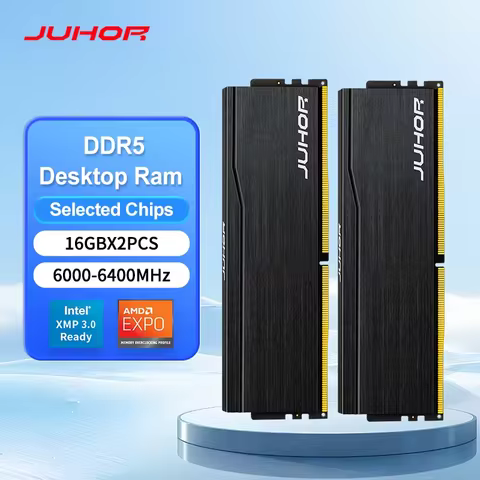 JUHOR Ram DDR5 16GB 6000MHz 6400MHz 32GB(16GBX2) PC5 Desktop Computer Memoria Ram