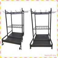 [HomylaeMY] Garden Tool Organizer, Yard Tool Steel Shelf Shelf Bearing Holder with Hooks for The War