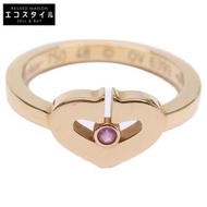 卡地亞 18K 黃金 1P 粉紅藍寶石 C 心型 48 [二手]