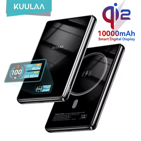 KUULAA Qi2 Magnetic Power Bank 10000mAh PD20W Portable Charger Wireless External Battery for iPhone1