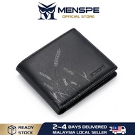 MENSPE Bifold Wallets Men's Soft PU Horizontal Short Wallet