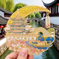Qin Huaihe Cultural Creative Metal City Refrigerator Stickers 3D Three-Dimensional Attractions Touri