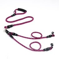 Nylon Weave Three Heads One Drag Three Dog Leash Round Rope Pet Traction Belt Dog Chain Strong Safet
