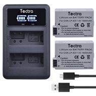 Tectra 2pcs LPE8 LPE8 Camera Battery +LED USB Dual Charger For Canon EOS 550D 600D 650D 700D